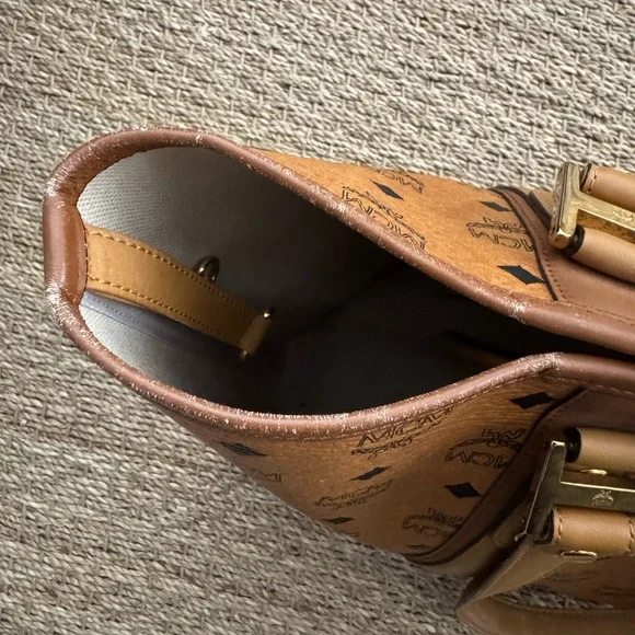 MCM Cognac Visetos Monogram Tote with Gold Hardware - Picture 7 of 13